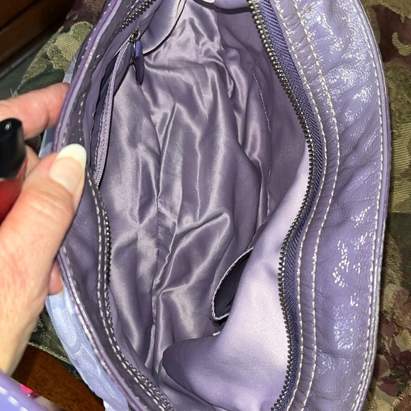 Coach f14711 Optic convertible Zoe bag shoulder bag   satchel  Lilac  rare color - Picture 3 of 17